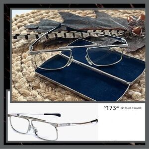 Kanda Japan Metal Rectangle Folding Reading Magnifying Glasses * Preowned * Flaw